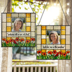 Personalized Memorial Photo Suncatcher – Look For Me In The Sunshine Cardinal &amp; Poppies