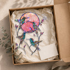 Hummingbird Pink Moon Holographic Acrylic Suncatcher