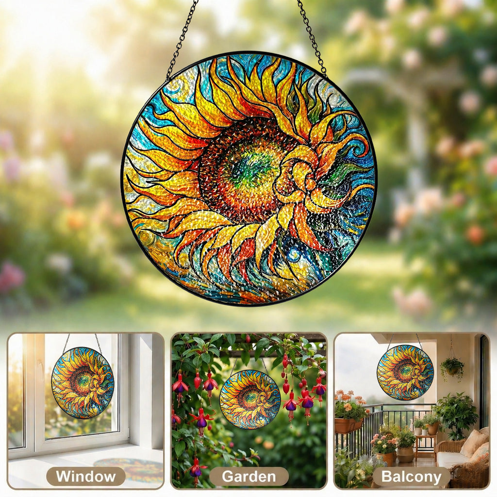 Sunflower Stained Glass Suncatcher