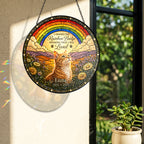 Personalized Rainbow Bridge Cat Memorial Glass Suncatcher