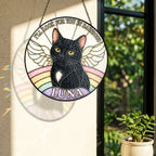 Personalized Cat Memorial Angel Wings Stained Glass Suncatcher