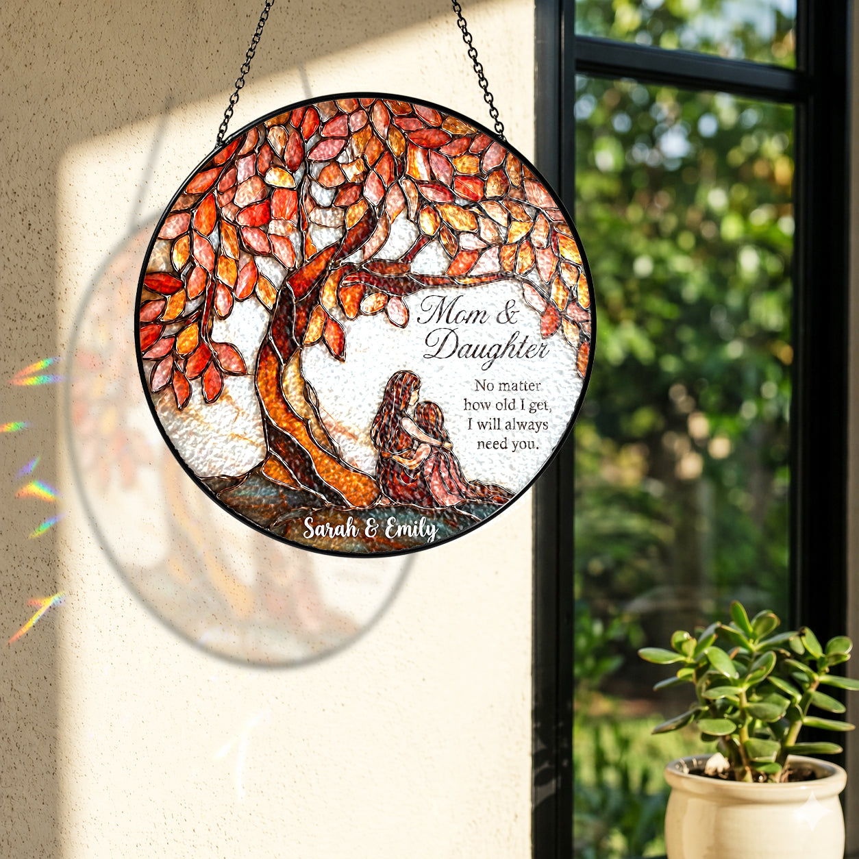 Tree of Love – Mom Stained Glass Suncatcher