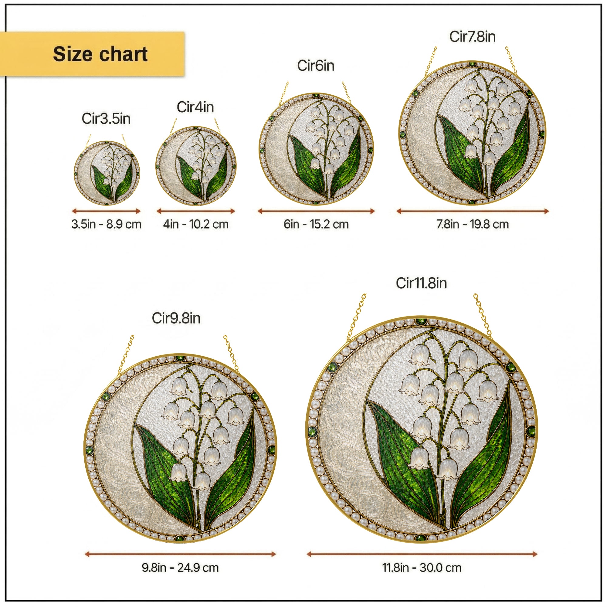 Lily of the Valley Pearl Stained Glass Suncatcher