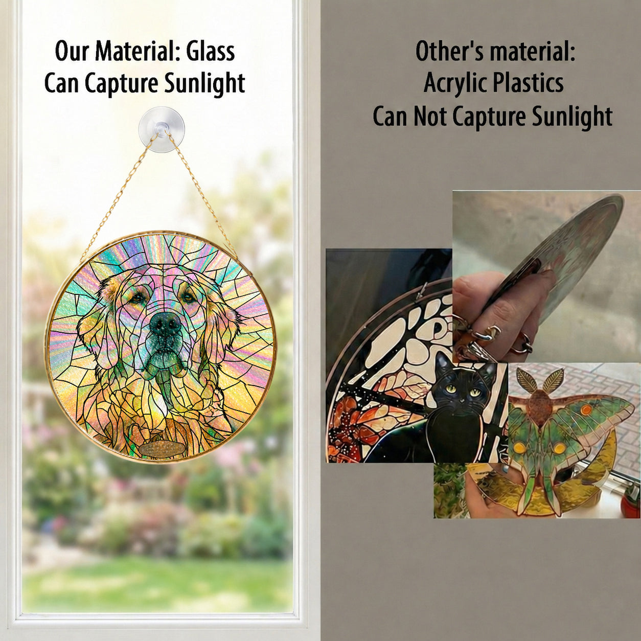 Personalized Dog Memorial Suncatcher as window decor