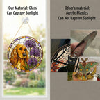 Cocker Spaniel & Allium Suncatcher with hanging chain