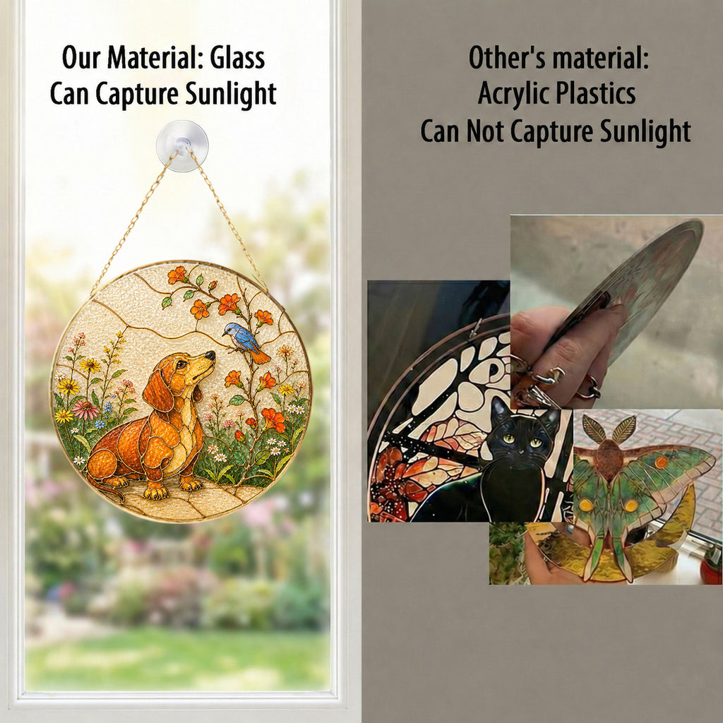 Personalized Dachshund Bird Suncatcher