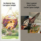 Golden Pup in Lavender Field Suncatcher gift idea