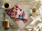 Hummingbird Canvas Wall Art Colorful Painting with Pink Flowers