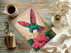Hummingbird Canvas Wall Art Colorful Painting with Flower, Botanical Bird Prints for Living Room Bedroom Office