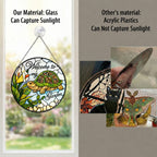Welcome to My Garden Turtle Stained Glass Suncatcher