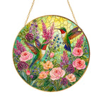 Hummingbird Floral Stained Glass Suncatcher