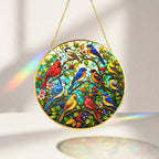 Garden Birds Stained Glass Suncatcher