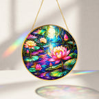 Lotus Flower Stained Glass Suncatcher