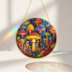 Mushroom Stained Glass Suncatcher