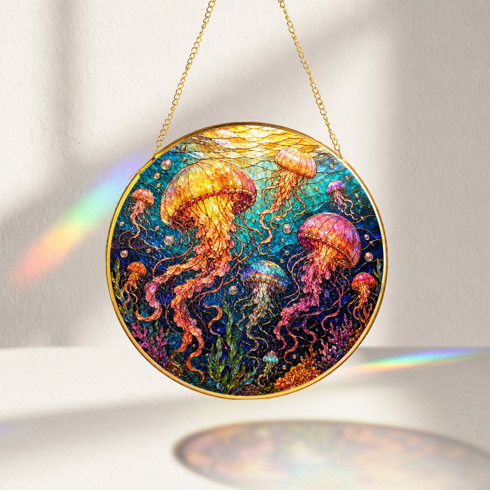 Jellyfish Stained Glass Suncatcher