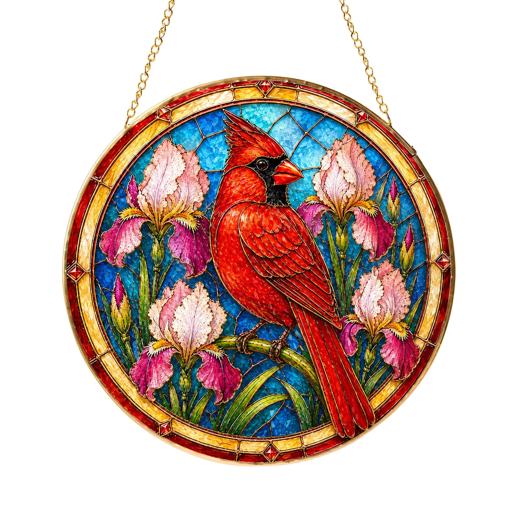 Cardinal Stained Glass Suncatcher