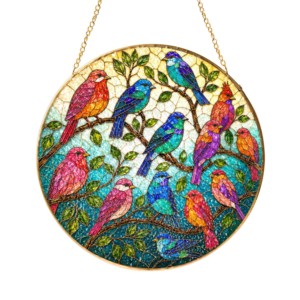 Songbirds Stained Glass Suncatcher