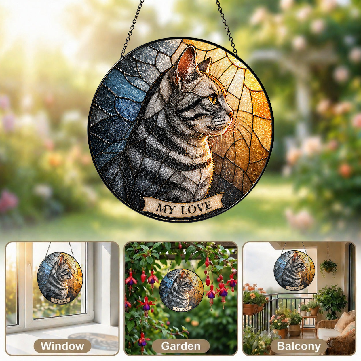 Tabby Cat Memorial Suncatcher gift box packaging