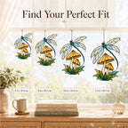 Dragonfly & Mushroom Holographic Acrylic Suncatcher