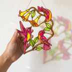 Hummingbird Suncatcher Flower Sun Catcher Decor for Window Garden
