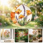 Poppy Lavender Stained Glass Suncatcher