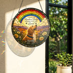 Personalized Rainbow Bridge Dog Memorial Stained Glass Suncatcher
