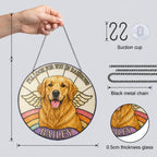 Personalized Dog Memorial Angel Wings Stained Glass Suncatcher