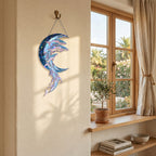 Whale Pod Crescent Moon Holographic Acrylic Suncatcher