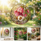 Puppy & Pink Flower Rain Suncatcher gift box packaging
