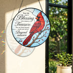 Cardinal Memorial "Your Life Was a Blessing" Stained Glass Suncatcher