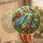 Garden Birds Stained Glass Suncatcher