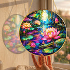 Lotus Flower Stained Glass Suncatcher
