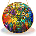 Colorful Floral Stained Glass Suncatcher
