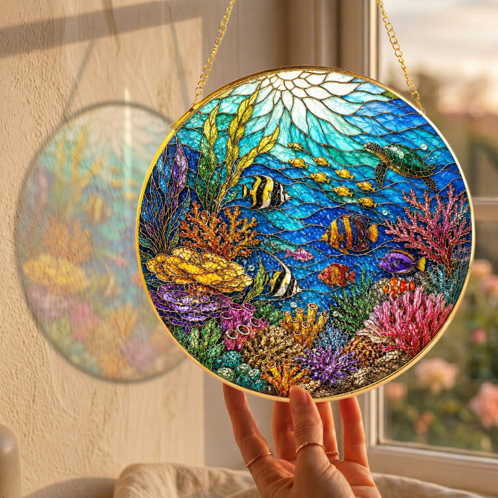 Under the Sea Stained Glass Suncatcher