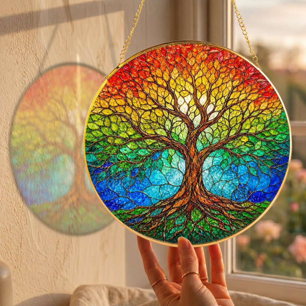 Tree of Life Stained Glass Suncatcher