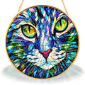 Cat Face Stained Glass Suncatcher
