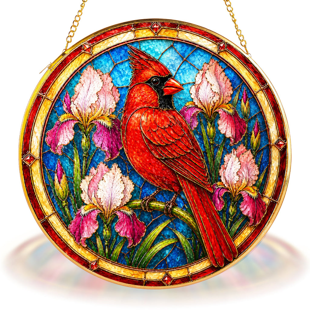 Cardinal Stained Glass Suncatcher