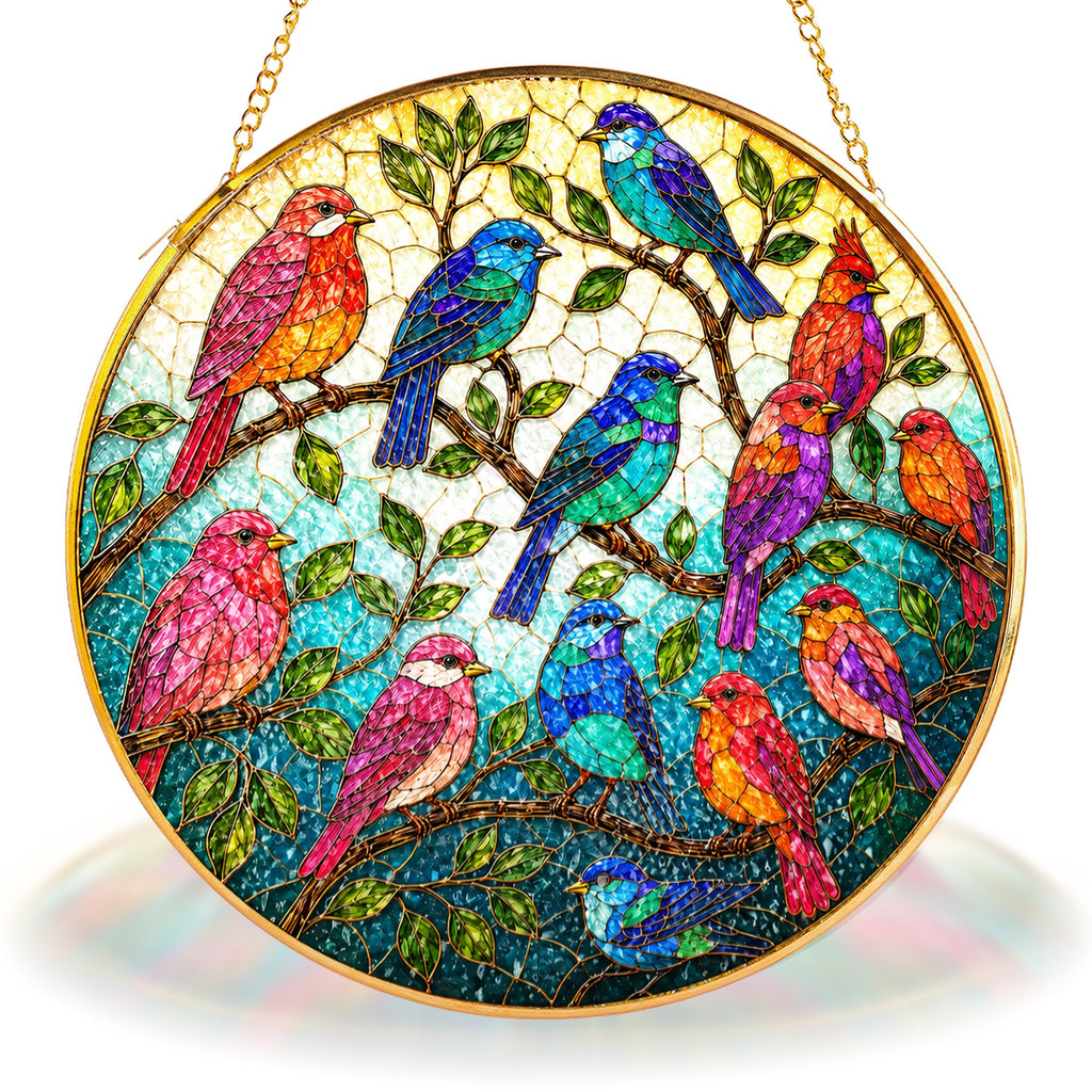 Songbirds Stained Glass Suncatcher