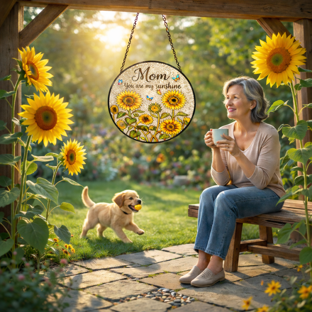 Mom Sunshine Stained Glass Suncatcher