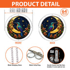 Open kraft gift box with the hummingbird crescent-moon puzzle suncatcher and insert card