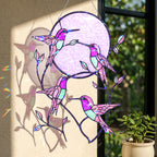 Hummingbird Pink Moon Holographic Acrylic Suncatcher