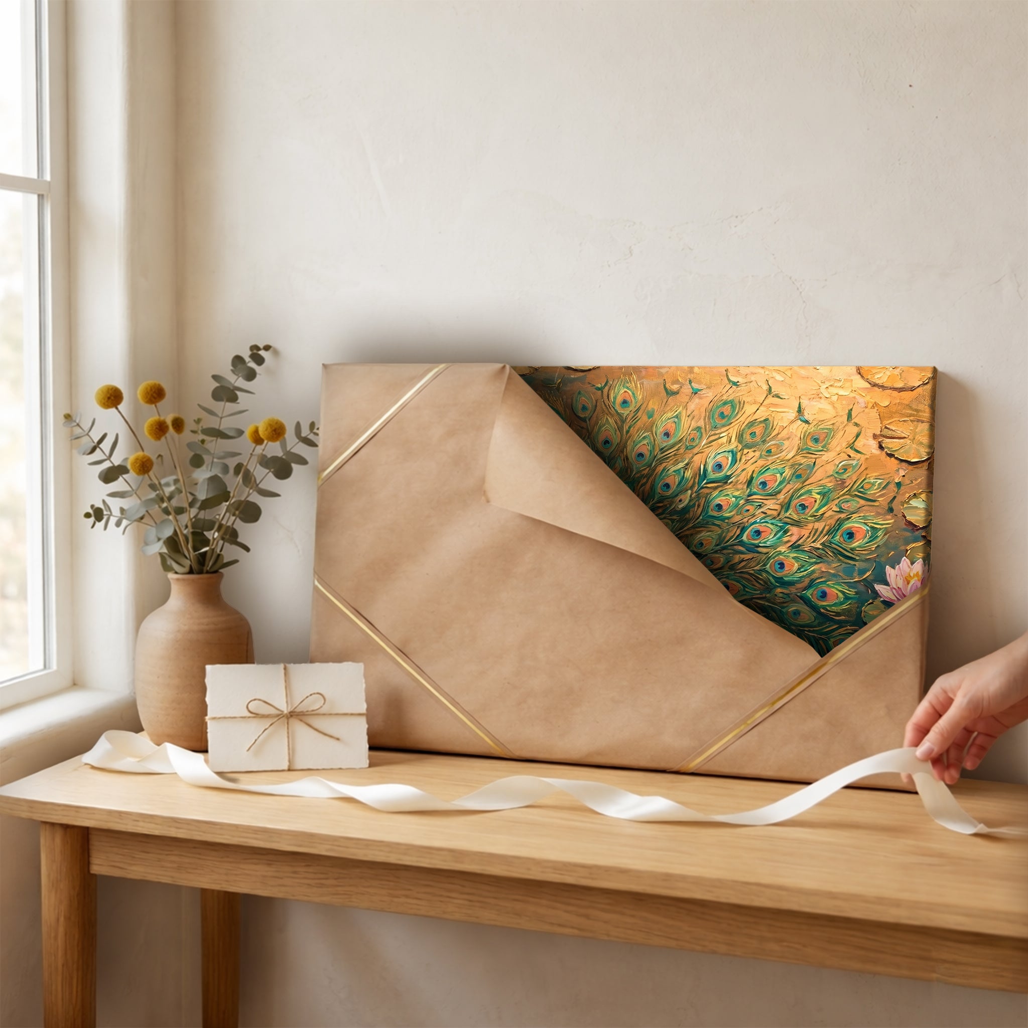 Peacock Canvas Wall Art Teal Blue Green Peacock Painting, 3D Feather Look for Living Room Bedroom Office