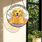 Personalized Dog Memorial Angel Wings Stained Glass Suncatcher