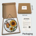 Monarch Sunflower Stained Glass Suncatcher