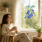 Blue Butterfly Pea Flower Vine Holographic Acrylic Suncatcher