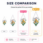 Personalized Yellow Tulip Bouquet Holographic Acrylic Suncatcher