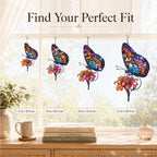 Orange & Blue Butterfly with Marigold Holographic Acrylic Suncatcher