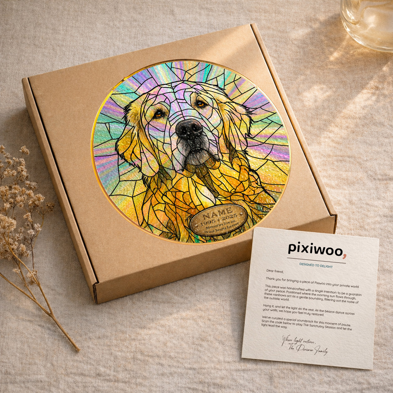Golden Retriever Memorial Suncatcher gift idea