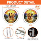 Open kraft gift box with the golden retriever memorial puzzle suncatcher and insert card