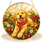Personalized Strawberry Dog Suncatcher